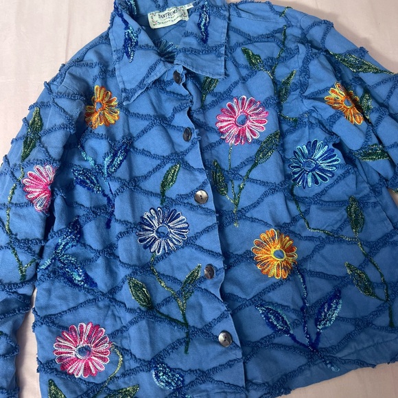 Tantrums Light Blue Beaded Embroidered Jacket - Picture 3 of 5